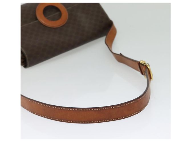 Céline Borsa a Spalla in Tela Macadam CELINE in Pelle PVC Marrone Oro Auth BA3852 D'oro - vista 7