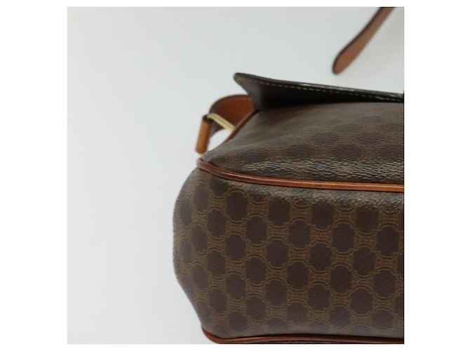Céline Borsa a Spalla in Tela Macadam CELINE in Pelle PVC Marrone Oro Auth BA3852 D'oro - vista 9