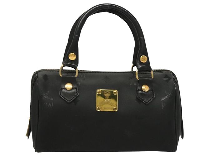 MCM Vicetos Logogram Borsa a Mano PVC 2in1 Nero Oro Auth 129547 D'oro - vista 13