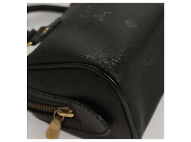MCM Vicetos Logogram Borsa a Mano PVC 2in1 Nero Oro Auth 129547 D'oro - vista 9