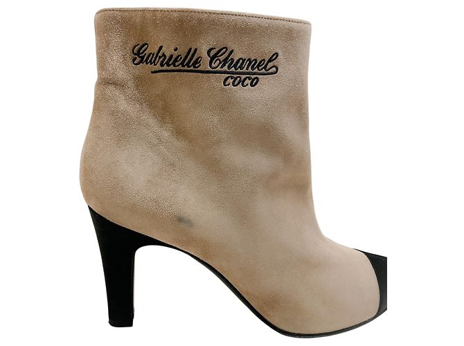 Stivaletti Chanel Gabrielle Chanel Coco Taupe / Nero Beige - vista 6