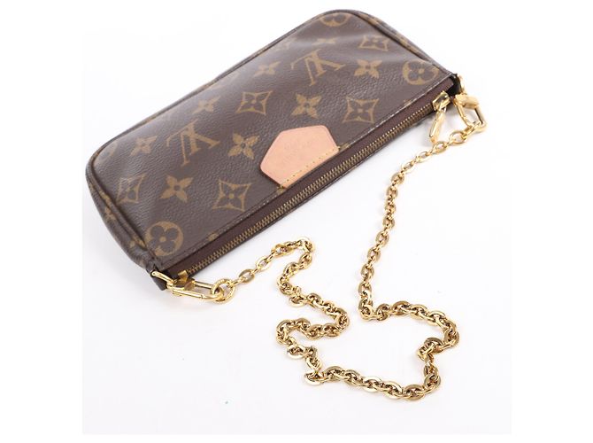Borsa a tracolla Multi Pochette Accessoires Monogram Louis Vuitton Marrone - vista 12