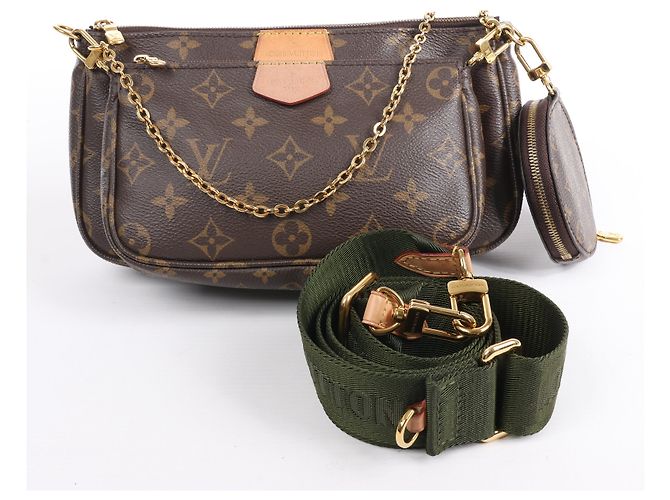 Borsa a tracolla Multi Pochette Accessoires Monogram Louis Vuitton Marrone - vista 2
