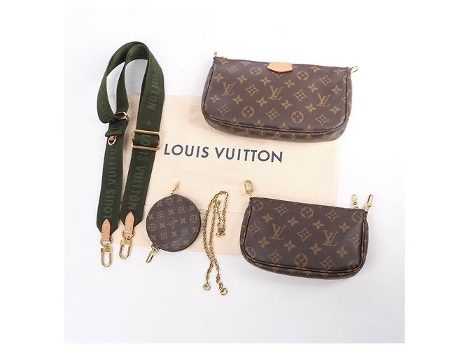 Borsa a tracolla Multi Pochette Accessoires Monogram Louis Vuitton Marrone - vista 20