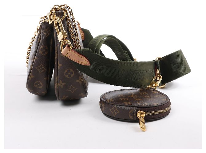 Borsa a tracolla Multi Pochette Accessoires Monogram Louis Vuitton Marrone - vista 3
