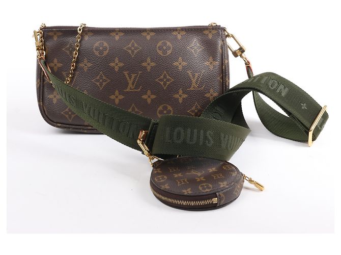 Borsa a tracolla Multi Pochette Accessoires Monogram Louis Vuitton Marrone - vista 4