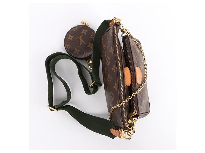 Borsa a tracolla Multi Pochette Accessoires Monogram Louis Vuitton Marrone - vista 11
