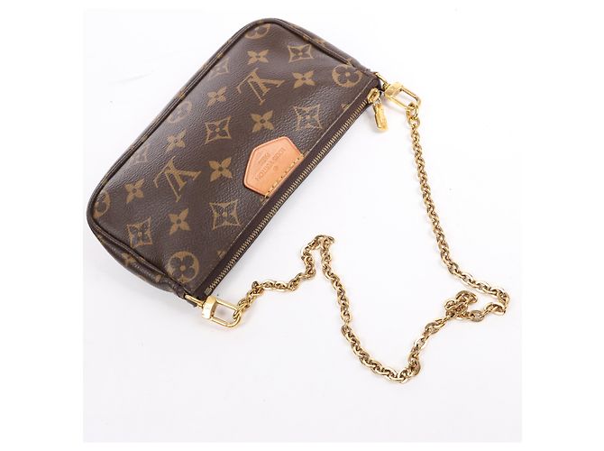 Borsa a tracolla Multi Pochette Accessoires Monogram Louis Vuitton Marrone - vista 14