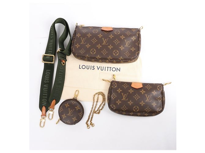 Borsa a tracolla Multi Pochette Accessoires Monogram Louis Vuitton Marrone - vista 15