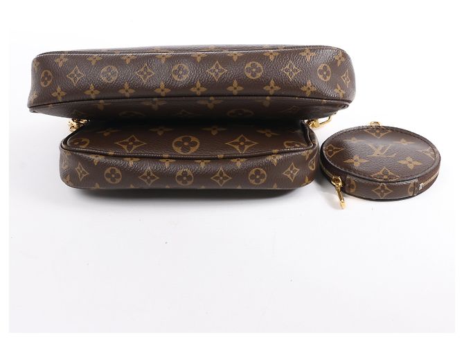 Borsa a tracolla Multi Pochette Accessoires Monogram Louis Vuitton Marrone - vista 6