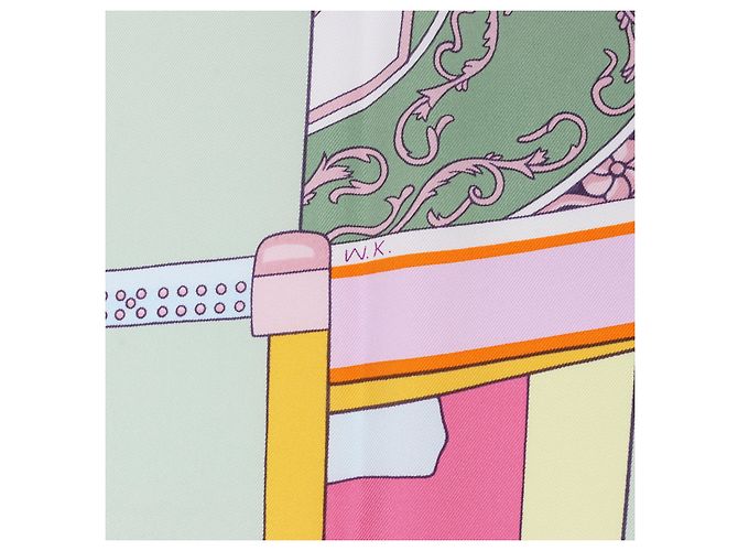 Hermès Bufanda de seda 100% Carré 90 "LA BERLINE BAYADERE" Multicolor - vista 13