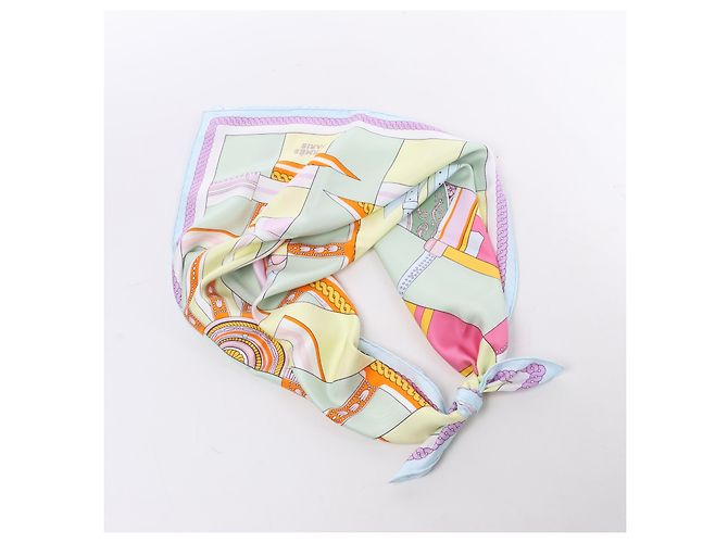 Hermès Bufanda de seda 100% Carré 90 "LA BERLINE BAYADERE" Multicolor - vista 17