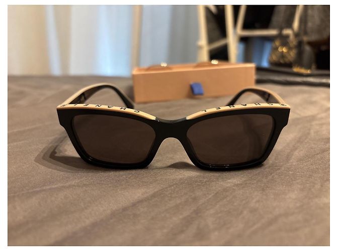 Gafas de sol Chanel negras de plástico Negro - vista 3