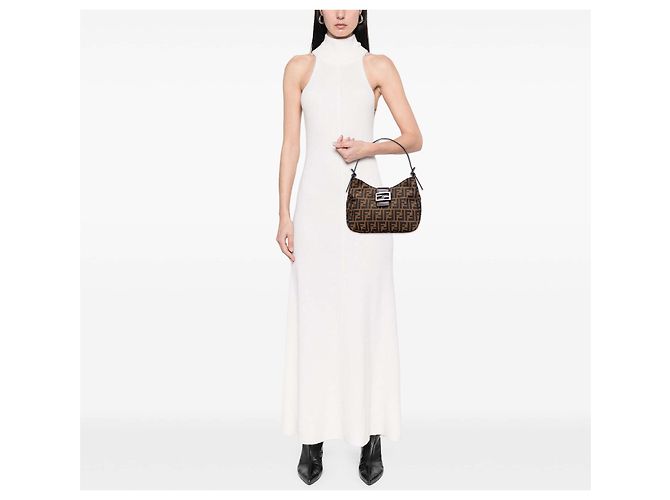 Fendi Braune Zucca Canvas Schultertasche - Ansicht 11