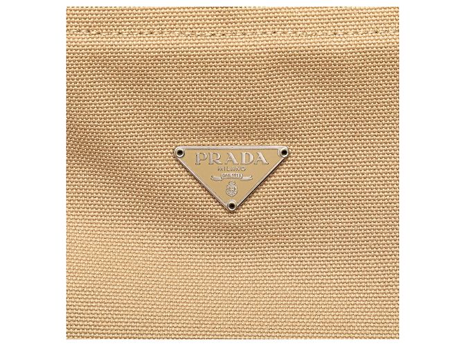 Prada Canapa Tote mit braunem Cinghiale-Besatz Beige - Ansicht 5