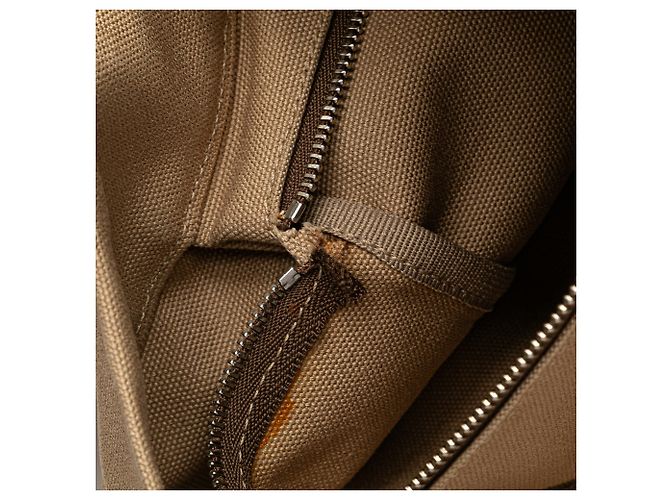 Prada Canapa Tote mit braunem Cinghiale-Besatz Beige - Ansicht 6