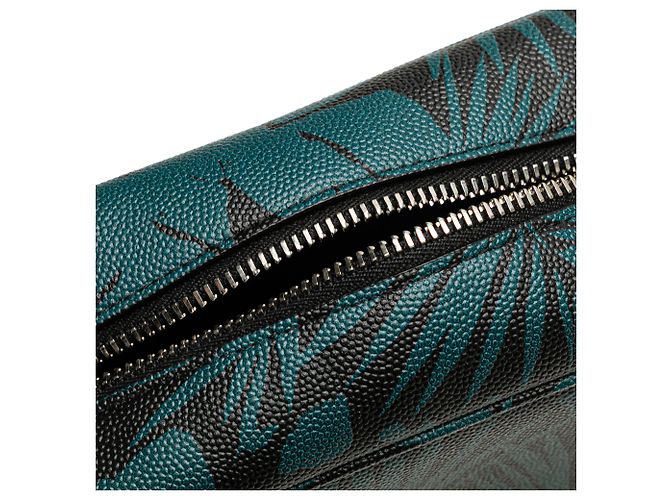 Pochette Tropical Palm in Grain de Poudre Blu Saint Laurent - vista 10