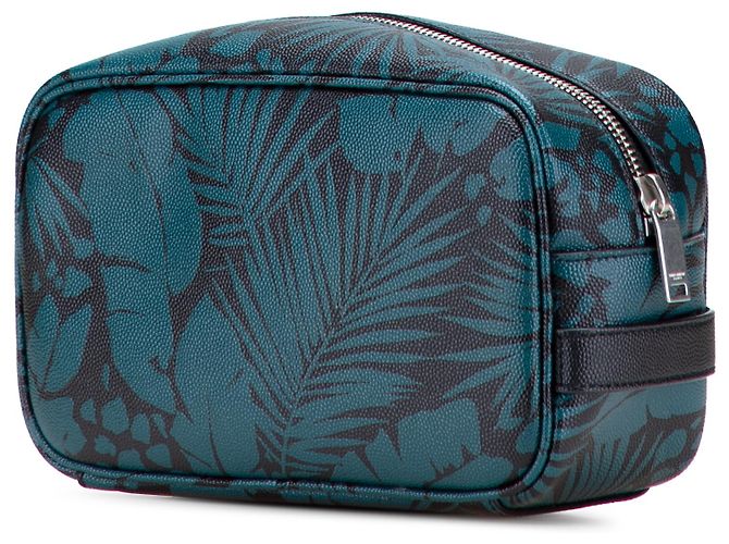 Pochette Tropical Palm in Grain de Poudre Blu Saint Laurent - vista 2
