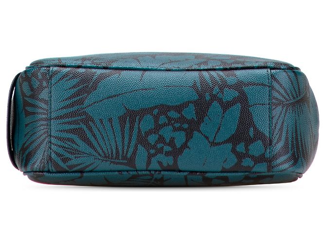 Pochette Tropical Palm in Grain de Poudre Blu Saint Laurent - vista 3