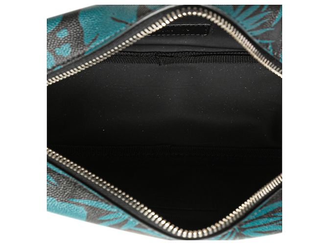 Pochette Tropical Palm in Grain de Poudre Blu Saint Laurent - vista 4