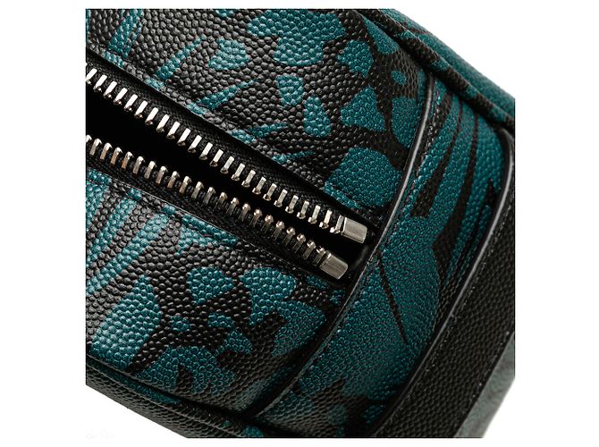 Pochette Tropical Palm in Grain de Poudre Blu Saint Laurent - vista 9
