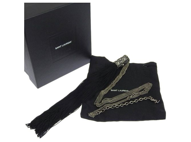 Collana con Logo a Frange Yves Saint Laurent Argento - vista 5