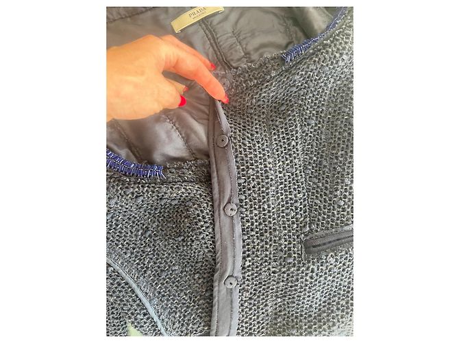 Prada Vintage Marineblaue Jacke - Größe 42 / XL - Ansicht 10