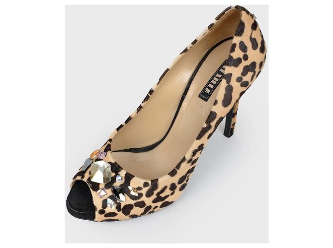 Le Silla Absatzschuhe Leopardenmuster Leder 40 Leopardenprint - Ansicht 3