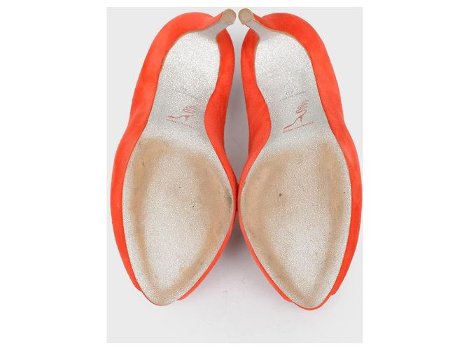 Décolleté Rene Caovilla in suede corallo - vista 5