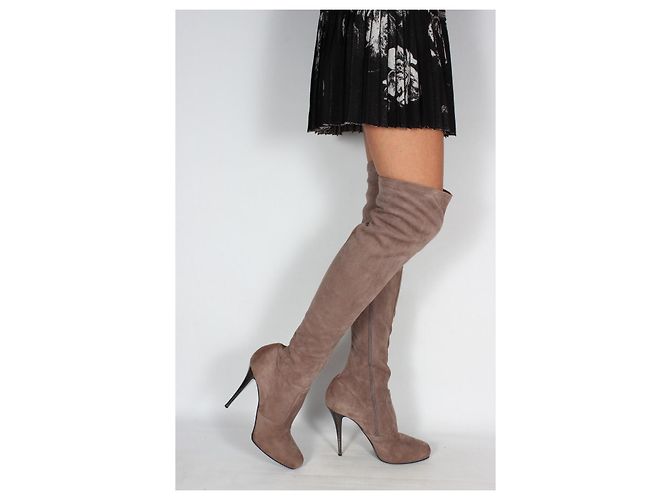 Le Silla Over-the-Knee Stretch Sock Boots Beige - Ansicht 3