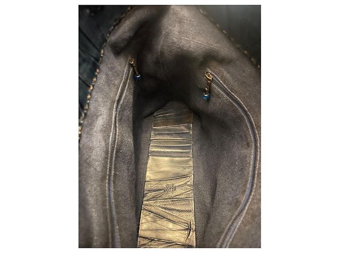 Borsa a mano Henry Béguelin Milos Marrone e Blu Scuro Pelliccia Marrone scuro - vista 8