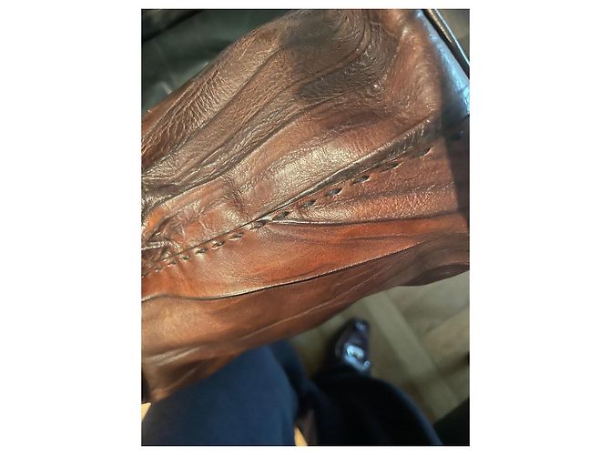 Borsa a mano Henry Béguelin Milos Marrone e Blu Scuro Pelliccia Marrone scuro - vista 9