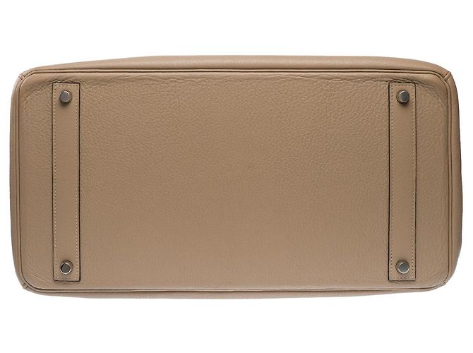 Hermès Borsa HERMES Birkin 40 in Pelle Grigia - 102798 Grigio - vista 10