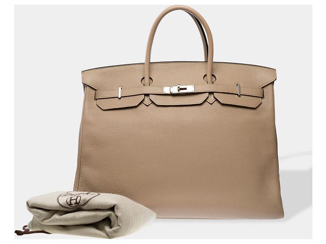 Hermès Borsa HERMES Birkin 40 in Pelle Grigia - 102798 Grigio - vista 2