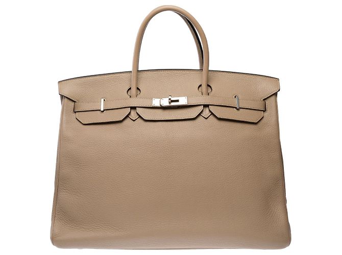 Hermès Borsa HERMES Birkin 40 in Pelle Grigia - 102798 Grigio - vista 3