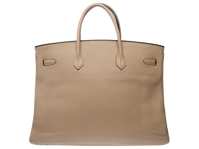 Hermès Borsa HERMES Birkin 40 in Pelle Grigia - 102798 Grigio - vista 4