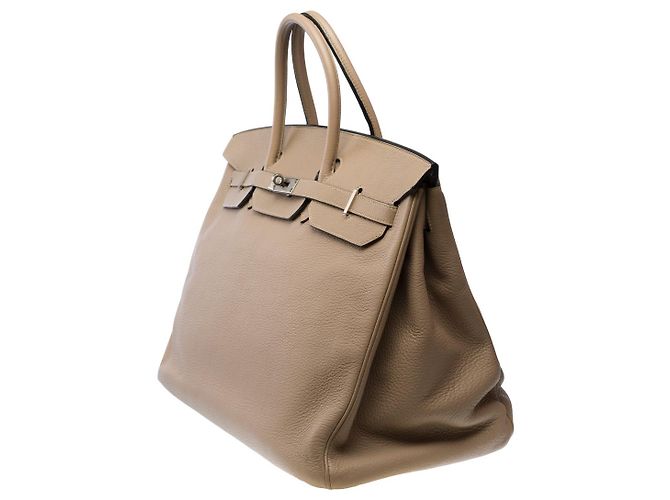 Hermès Borsa HERMES Birkin 40 in Pelle Grigia - 102798 Grigio - vista 5