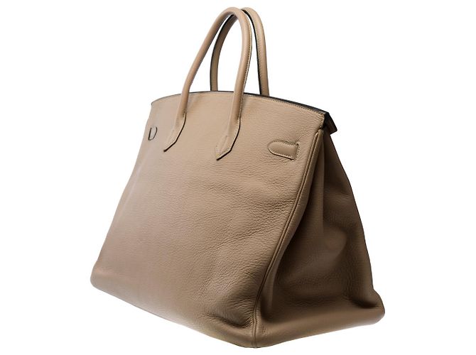 Hermès Borsa HERMES Birkin 40 in Pelle Grigia - 102798 Grigio - vista 6