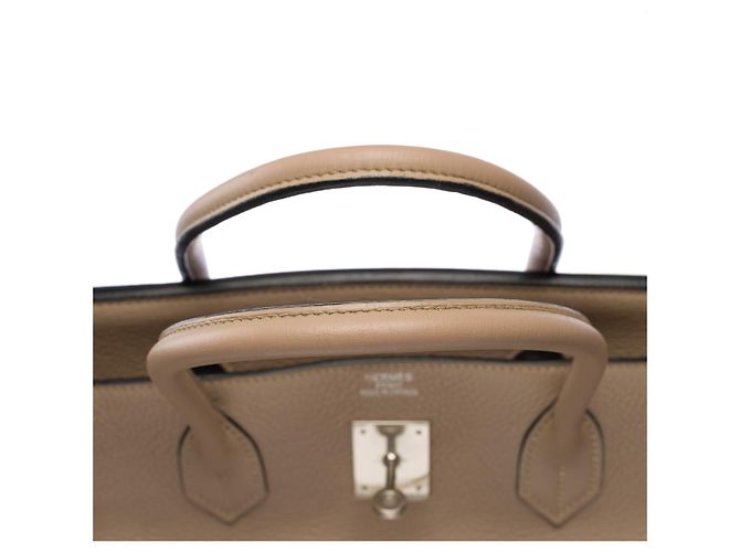 Hermès Borsa HERMES Birkin 40 in Pelle Grigia - 102798 Grigio - vista 9