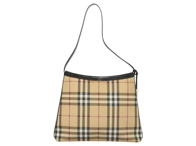 Burberry Borsa a spalla Nova Check in PVC Beige Argento Auth BA3813 - vista 2