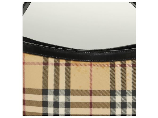 Burberry Borsa a spalla Nova Check in PVC Beige Argento Auth BA3813 - vista 3