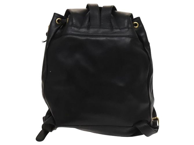 Zaino in pelle nero e oro Gianni Versace Auth BA3548 D'oro - vista 2