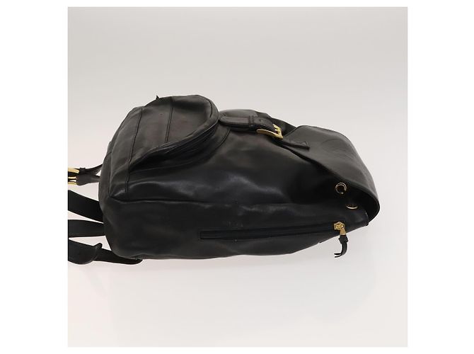 Zaino in pelle nero e oro Gianni Versace Auth BA3548 D'oro - vista 3