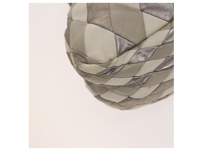 Borsa a Spalla Miu Miu in Pelle 2way Grigia Oro Auth yk18463 Marrone D'oro - vista 16