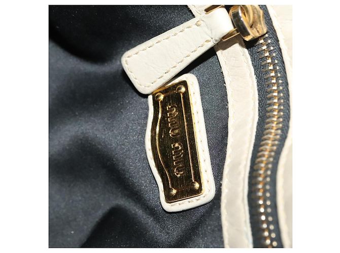Borsa a Spalla Miu Miu in Pelle 2way Grigia Oro Auth yk18463 Marrone D'oro - vista 18