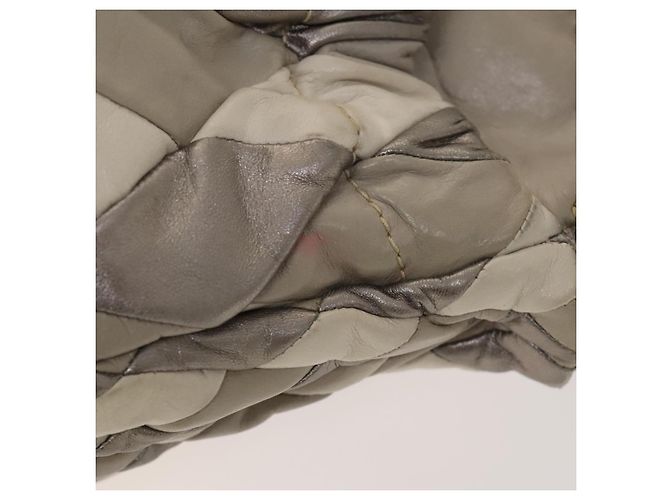 Borsa a Spalla Miu Miu in Pelle 2way Grigia Oro Auth yk18463 Marrone D'oro - vista 4