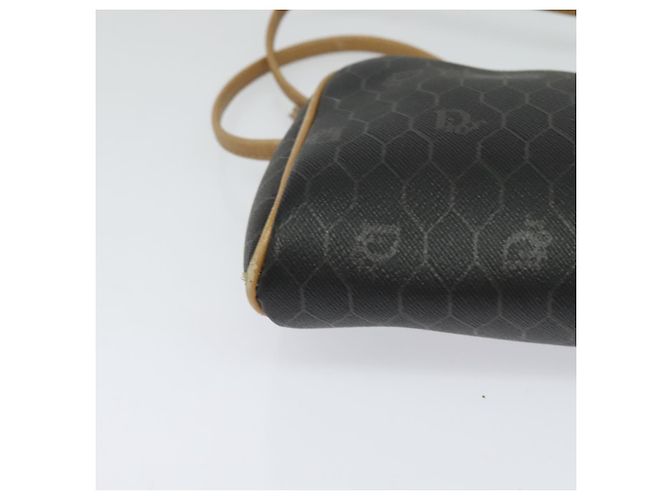Borsa a spalla in tela a nido d'ape PVC nera Auth BA3916 Christian Dior Nero - vista 14