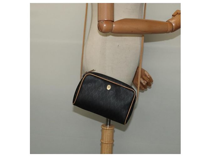 Borsa a spalla in tela a nido d'ape PVC nera Auth BA3916 Christian Dior Nero - vista 18