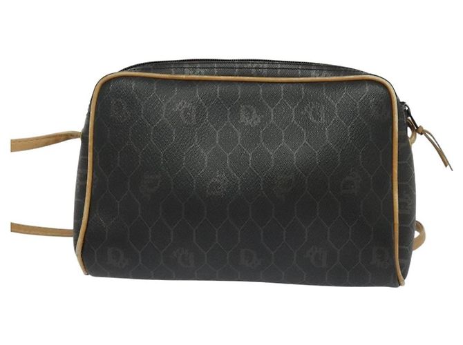 Borsa a spalla in tela a nido d'ape PVC nera Auth BA3916 Christian Dior Nero - vista 2