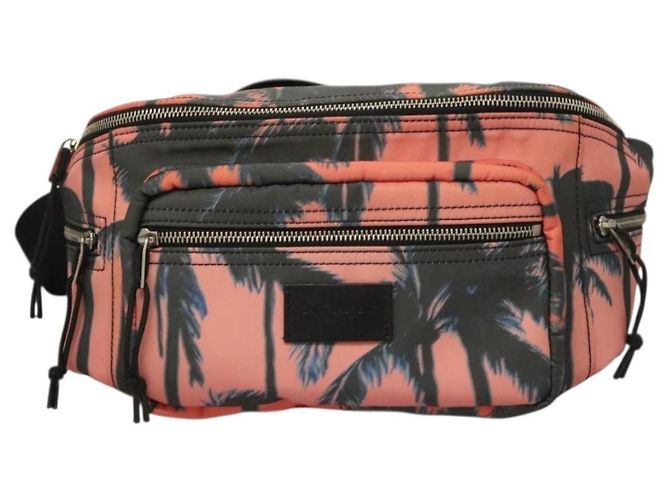 Borsa a tracolla in nylon rosa argento SAINT LAURENT Auth bs27374 - vista 13